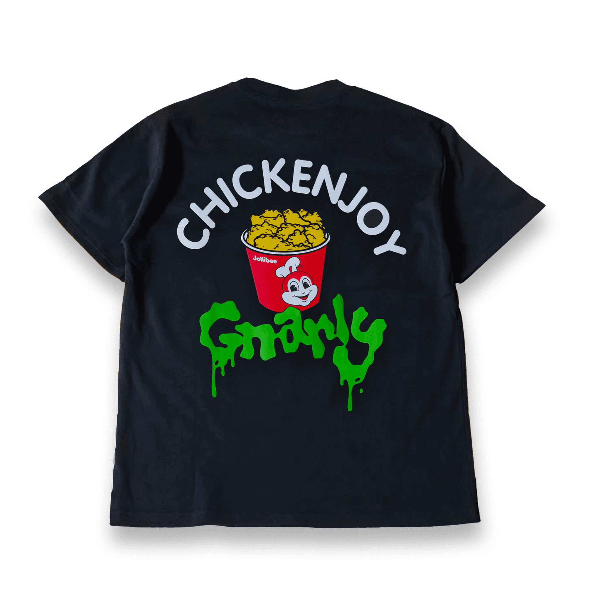Jollibee x KATSEYE Chickenjoy Gnarly Box Tee on a white background