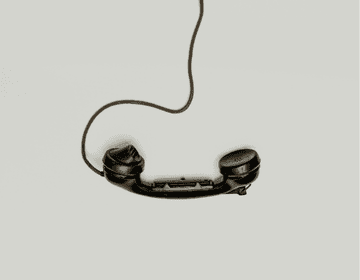 Black phone with cord