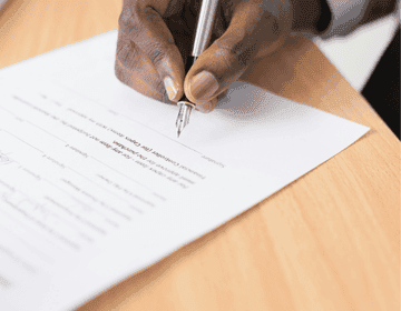 Person signing a document