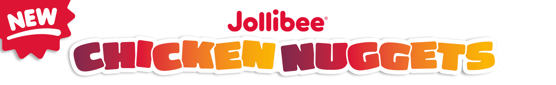 New Jollibee Chicken Nuggets text on a transparent background.