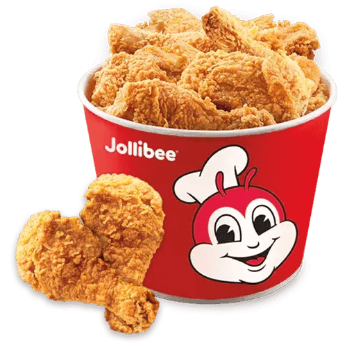 Jollibee fried chicken bucket with two extra pieces